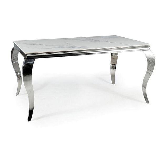 Veneti Jedálenský stôl PREDRAG - 150x90, biely / chróm